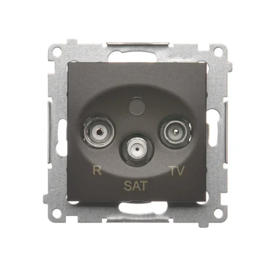 Gniazdo antenowe R-TV-SAT końcowe/zakończeniowe (moduł) brąz mat metalik