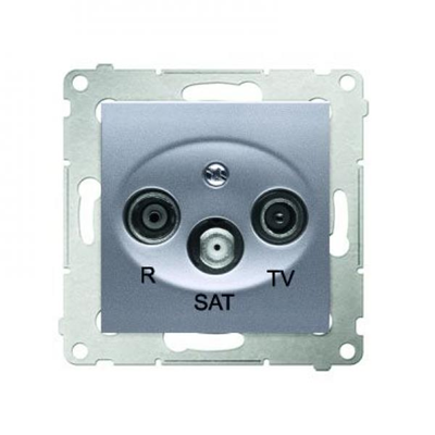 Gniazdo antenowe R-TV-SAT końcowe/zakończeniowe (moduł) srebrny (metalik)