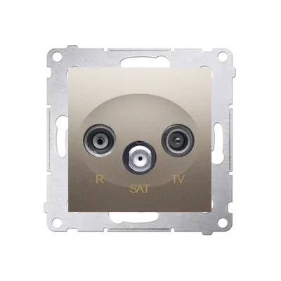 Gniazdo antenowe R-TV-SAT końcowe/zakończeniowe (moduł) złoty (metalik)