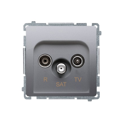 Gniazdo antenowe R-TV-SAT przelotowe (moduł) inox (metalik)