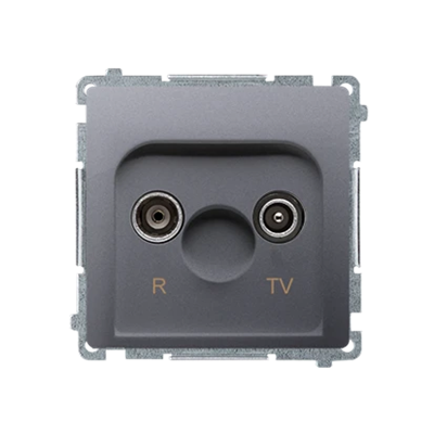Gniazdo antenowe R-TV zakończeniowe do gniazd przelotowych (moduł) inox (metalik)