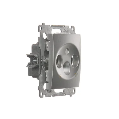 Gniazdo antenowe R-TV zakończeniowe do gniazd przelotowych (moduł) srebrny (metalik)