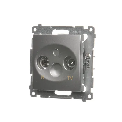 Gniazdo antenowe R-TV zakończeniowe do gniazd przelotowych (moduł) srebrny (metalik)