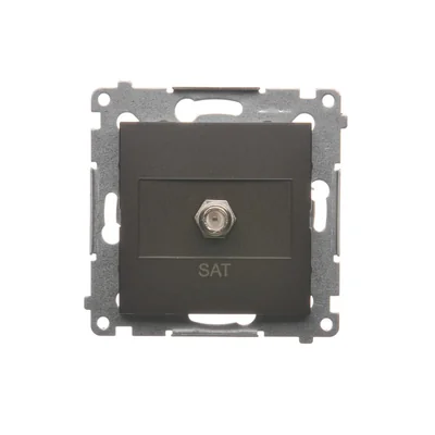 Gniazdo antenowe SAT pojedyncze (moduł) brąz mat metalik