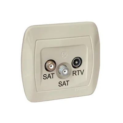 Gniazdo antenowe SAT-SAT-RTV końcowe beżowy