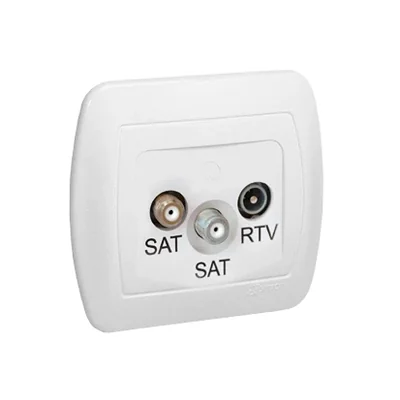 Gniazdo antenowe SAT-SAT-RTV końcowe białe