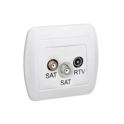 Gniazdo antenowe SAT-SAT-RTV końcowe białe