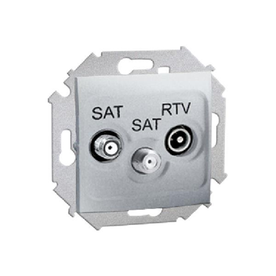 Gniazdo antenowe SAT-SAT-RTV końcowe (moduł) aluminium (metalik)