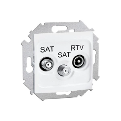 Gniazdo antenowe SAT-SAT-RTV końcowe (moduł) białe