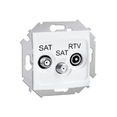 Gniazdo antenowe SAT-SAT-RTV końcowe (moduł) białe