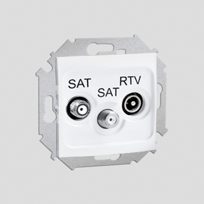 Gniazdo antenowe SAT-SAT-RTV końcowe (moduł) białe