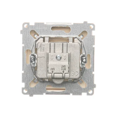 Gniazdo antenowe satelitarne podwójne końcowe SAT-SAT-RTV (moduł) beż