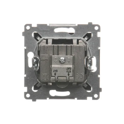 Gniazdo antenowe satelitarne podwójne SAT-SAT-RTV (moduł) antracyt (metalik)