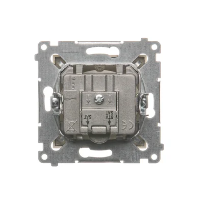 Gniazdo antenowe satelitarne podwójne SAT-SAT-RTV (moduł) złoty (metalik)