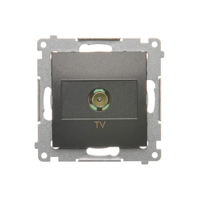 Gniazdo antenowe TV pojedyncze (moduł) antracyt (metalik)
