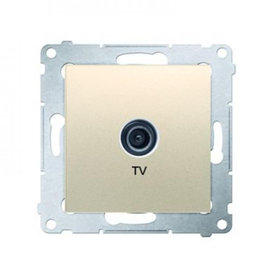 Gniazdo antenowe TV pojedyncze (moduł) złoty (metalik)