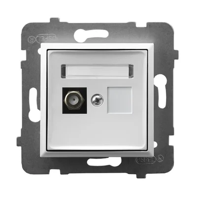 Gniazdo antenowe typu F pojedyncze biały