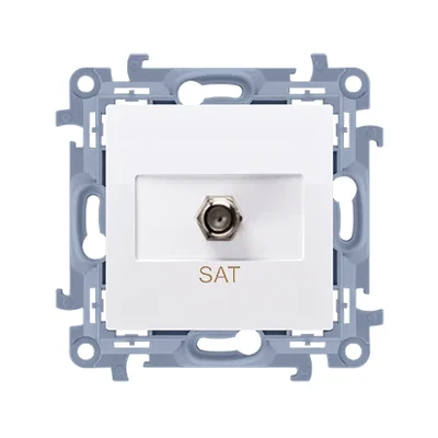 Gniazdo antenowe typu "F" pojedyncze (moduł) białe