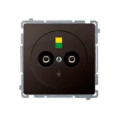 Gniazdo ekwipotencjalne czekoladowy mat, metalizowany