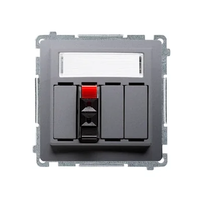 Gniazdo głośnikowe 1-krotne z polem opisowym (moduł) inox (metalik)