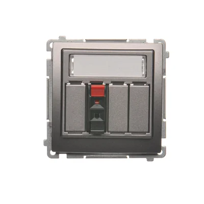 Gniazdo głośnikowe 1-krotne z polem opisowym (moduł) inox (metalik)