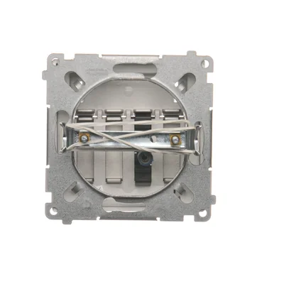 Gniazdo głośnikowe 1-krotne z polem opisowym (moduł) inox (metalik)