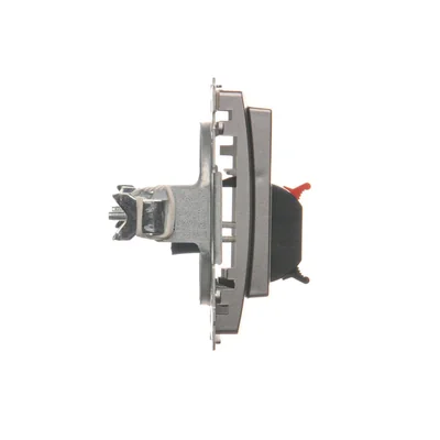 Gniazdo głośnikowe 1-krotne z polem opisowym (moduł) inox (metalik)