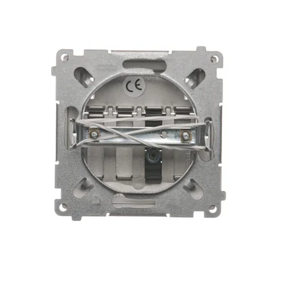 Gniazdo głośnikowe 1-krotne z polem opisowym (moduł) satyna metalik