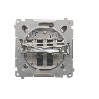 Gniazdo głośnikowe 2-krotne z polem opisowym (moduł) satyna metalik