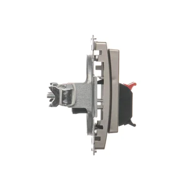 Gniazdo głośnikowe 2-krotne z polem opisowym (moduł) satyna metalik