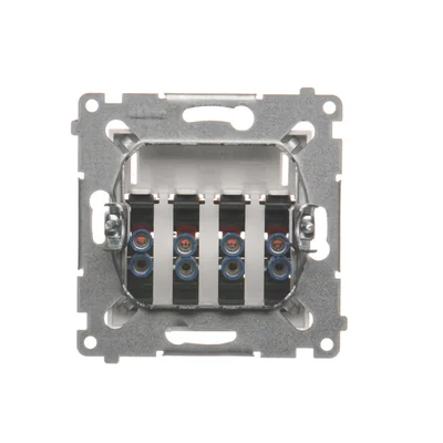 Gniazdo głośnikowe 4-krotne z polem opisowym (moduł) białe