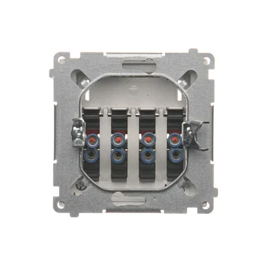 Gniazdo głośnikowe 4-krotne z polem opisowym (moduł) inox metalik