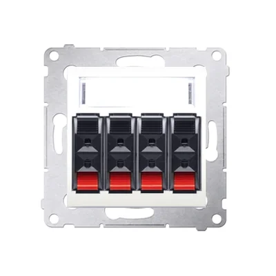 Gniazdo głośnikowe 4-krotne z polem opisowym (moduł) krem