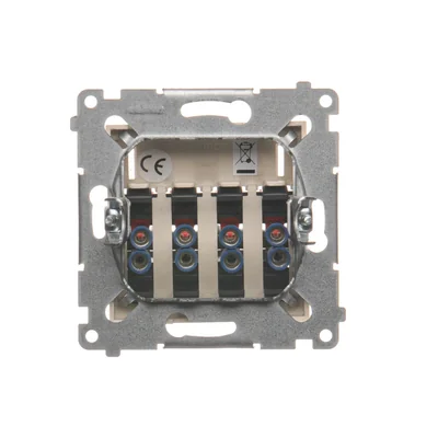 Gniazdo głośnikowe 4-krotne z polem opisowym (moduł) krem