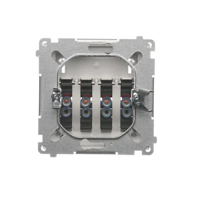 Gniazdo głośnikowe 4-krotne z polem opisowym (moduł) satyna metalik