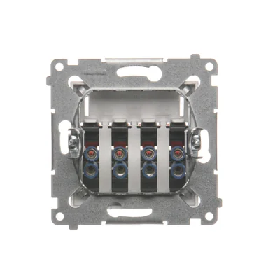 Gniazdo głośnikowe 4-krotne z polem opisowym (moduł) srebrny (metalik)