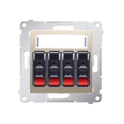 Gniazdo głośnikowe 4-krotne z polem opisowym (moduł) złoty (metalik)