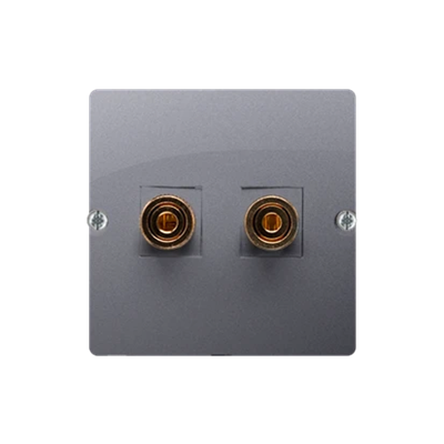 Gniazdo głośnikowe pojedyncze -1 kolumna głośnikowa (moduł) inox (metalik)