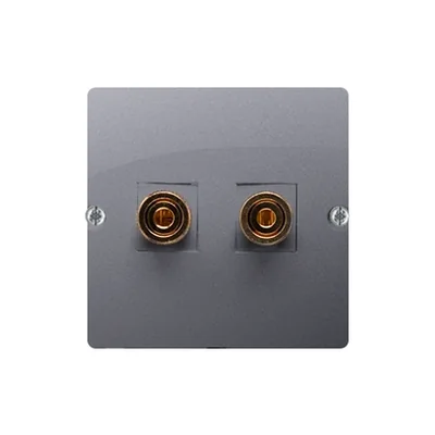 Gniazdo głośnikowe pojedyncze -1 kolumna głośnikowa (moduł) inox (metalik)