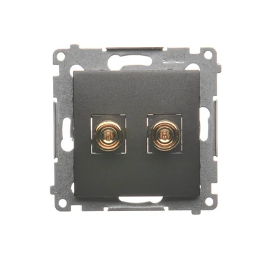 Gniazdo głośnikowe pojedyncze (moduł) antracyt metalik