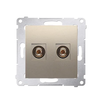 Gniazdo głośnikowe pojedyncze (moduł) złoty metalik