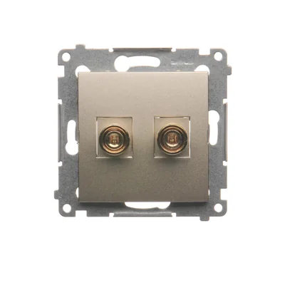 Gniazdo głośnikowe pojedyncze (moduł) złoty metalik