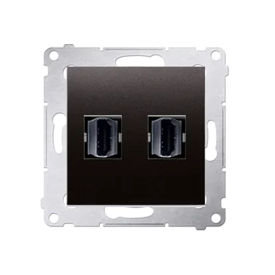 Gniazdo HDMI podwójne (moduł) antracyt metalik