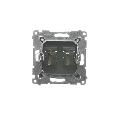 Gniazdo HDMI podwójne (moduł) antracyt metalik