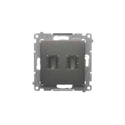 Gniazdo HDMI podwójne (moduł) antracyt metalik