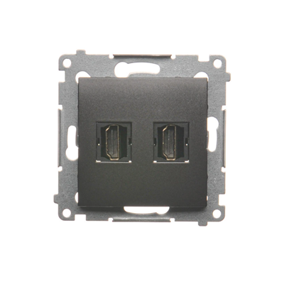 Gniazdo HDMI podwójne (moduł) antracyt metalik
