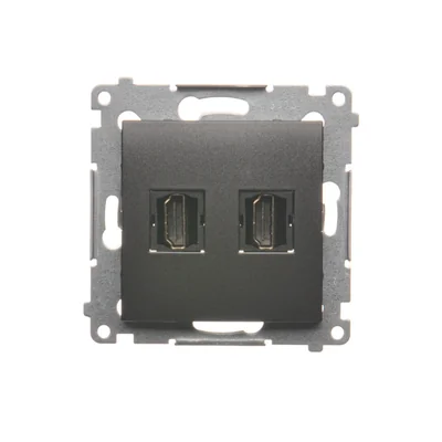 Gniazdo HDMI podwójne (moduł) antracyt metalik