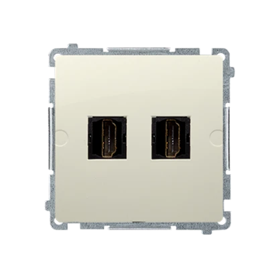 Gniazdo HDMI podwójne (moduł) beżowy