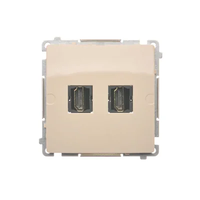 Gniazdo HDMI podwójne (moduł) beżowy