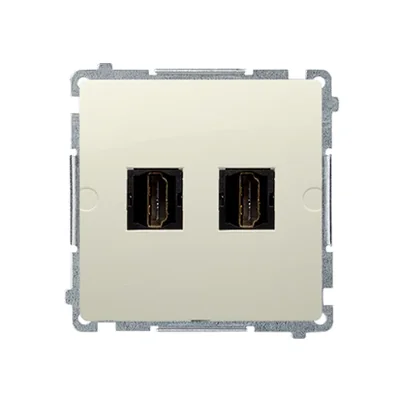 Gniazdo HDMI podwójne (moduł) beżowy